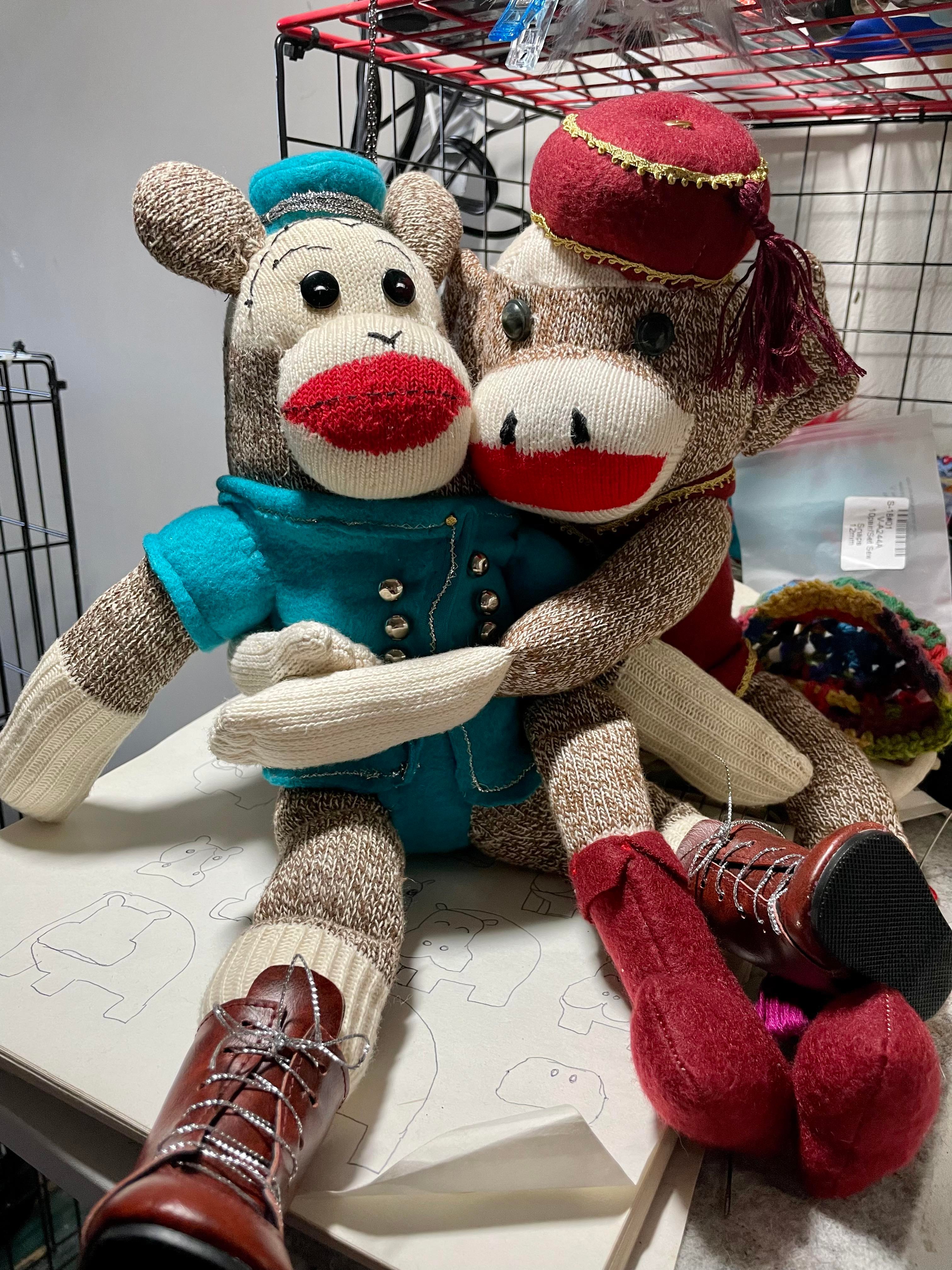 Two Sock Monkeys by Kimberly Jace