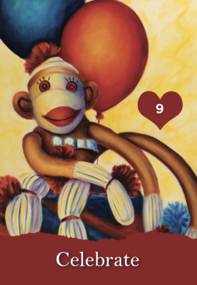 Sock Monkey with balloons