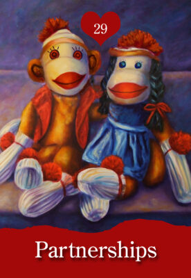 Boy and girl sock monkey