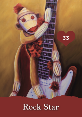 Sock Monkey wrapped around electric guitar